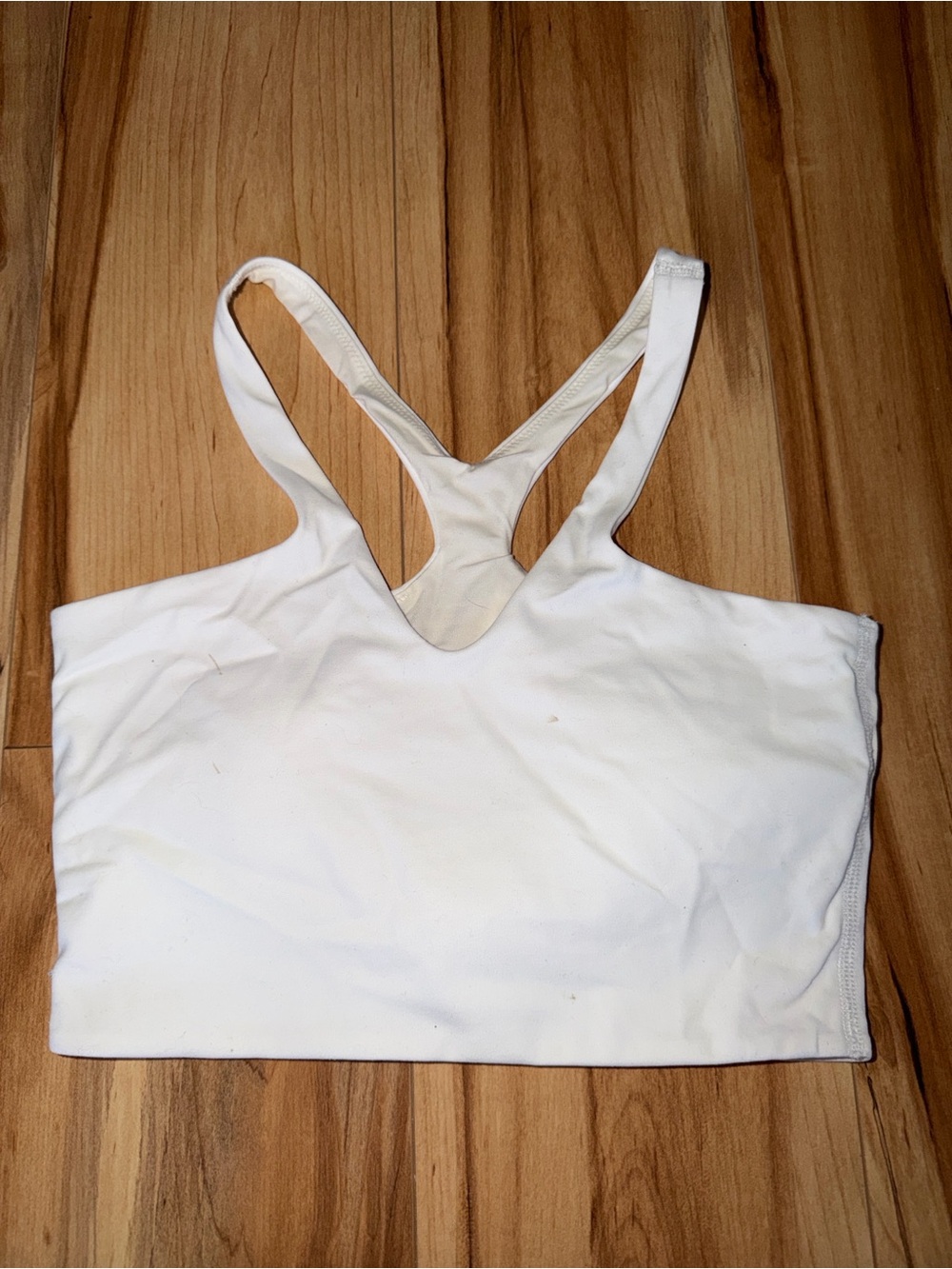 lululemon bend this v and racer bra light support a-c cup white sport bra